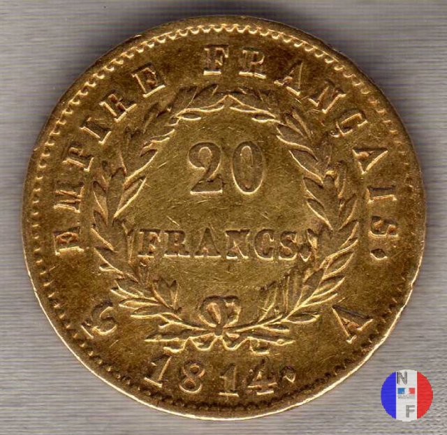 20 franchi - testa laureata, tipo Empire 1814 (Parigi)