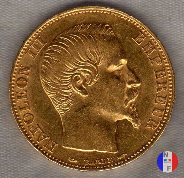 20 franchi - testa nuda 1854 (Parigi)