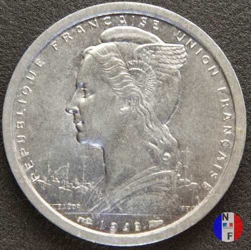 2 franchi A.E.F. - Union Française 1948 (Parigi)