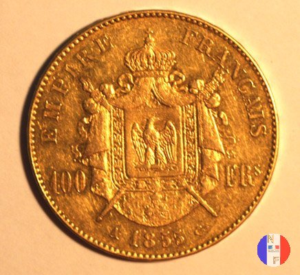 100 franchi - testa nuda 1855 (Parigi)