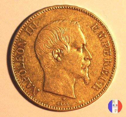 100 franchi - testa nuda 1855 (Parigi)