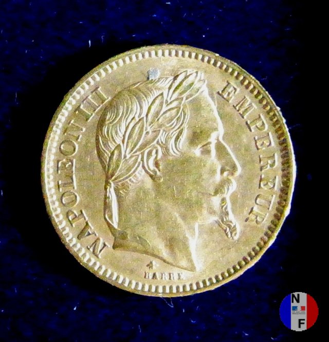 20 franchi - testa laureata 1861 (Parigi)