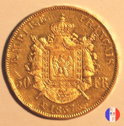 50 franchi - testa nuda 1857 (Parigi)