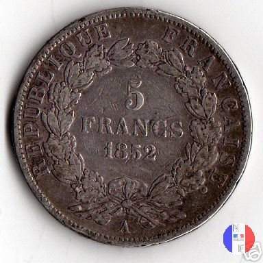 5 franchi Bonaparte 1852 (Parigi)