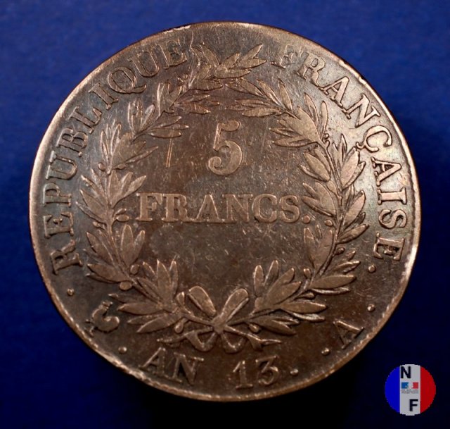 5 franchi - testa nuda 1804-1805 (Parigi)