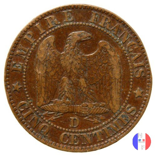 5 centesimi - testa nuda 1853 (Lione)