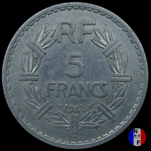 5 franchi - alluminio 1945 (Castelsarrasin)