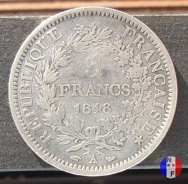 5 franchi Ercole 1848 (Parigi)