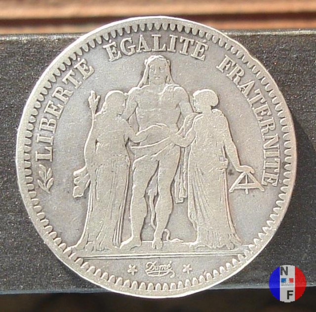 5 franchi Ercole 1848 (Parigi)