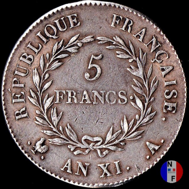 5 franchi Bonaparte 1803 (Parigi)