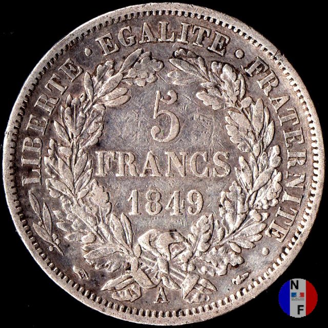 5 franchi Cerere 1849 (Parigi)