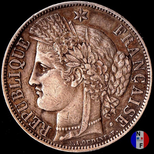 5 franchi Cerere - senza legenda 1870 (Parigi)