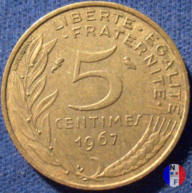 5 centesimi Marianna 1967 (Parigi)