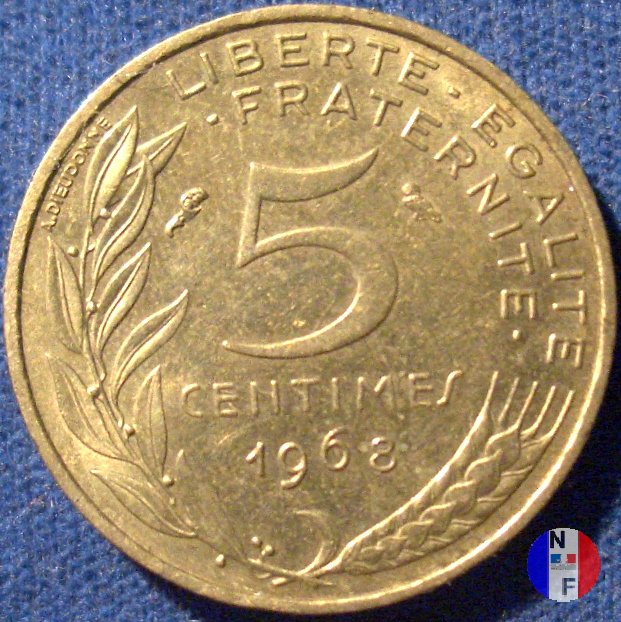 5 centesimi Marianna 1968 (Parigi)