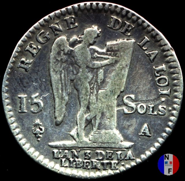 15 sols - tipo françois 1791 (Parigi)