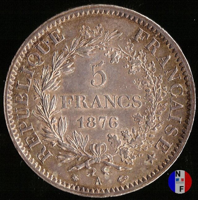 5 franchi Ercole 1876 (Parigi)