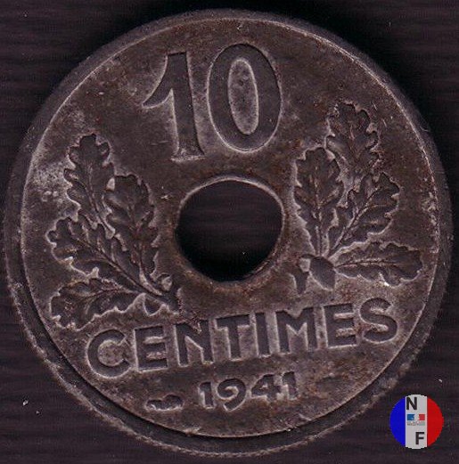 10 centesimi - grande modulo 1941 (Parigi)