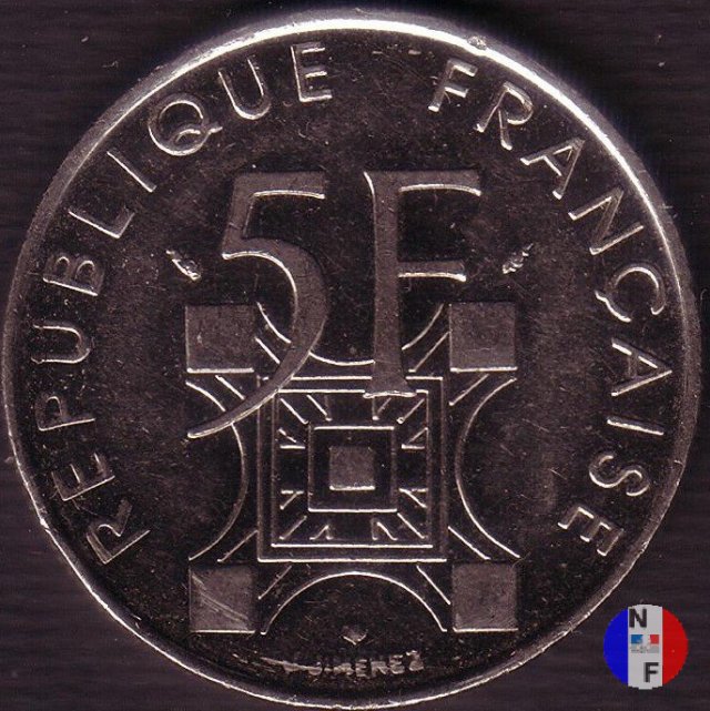 5 franchi 1989 - Torre Eiffel 1989 (Pessac)