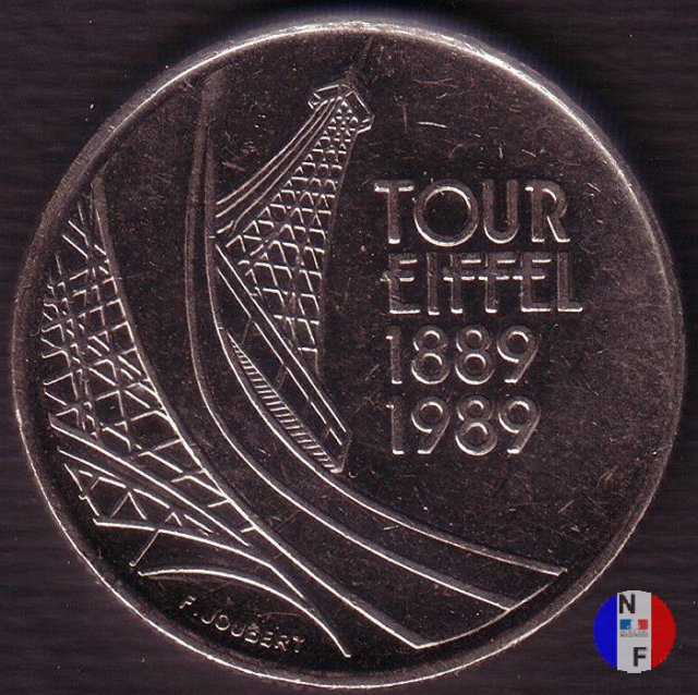 5 franchi 1989 - Torre Eiffel 1989 (Pessac)