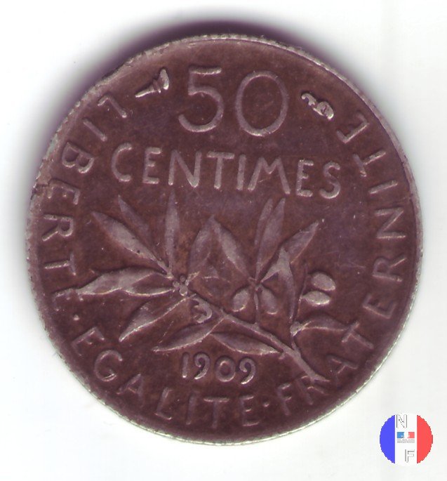 50 centesimi seminatrice 1909 (Parigi)