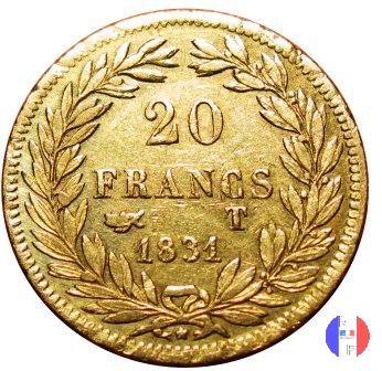 20 franchi - testa nuda 1831 (Nantes)