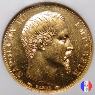 20 franchi - testa nuda 1854 (Parigi)