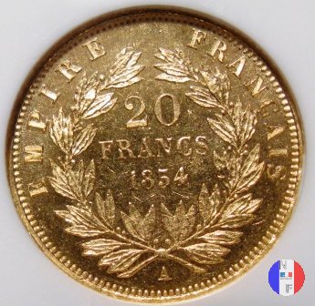 20 franchi - testa nuda 1854 (Parigi)