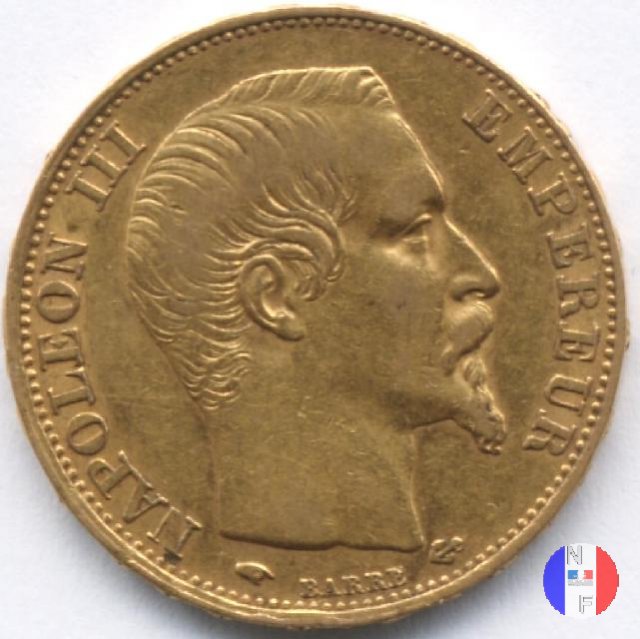 20 franchi - testa nuda 1856 (Parigi)