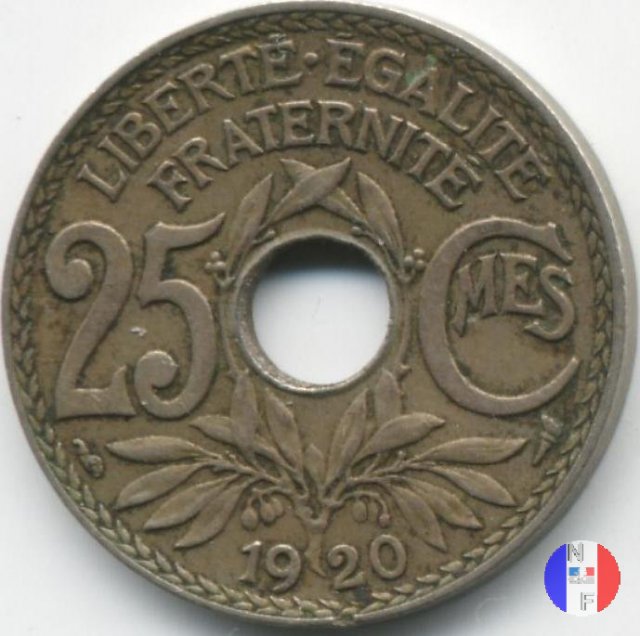 25 centesimi Lindauer - cupronickel 1920 (Parigi)