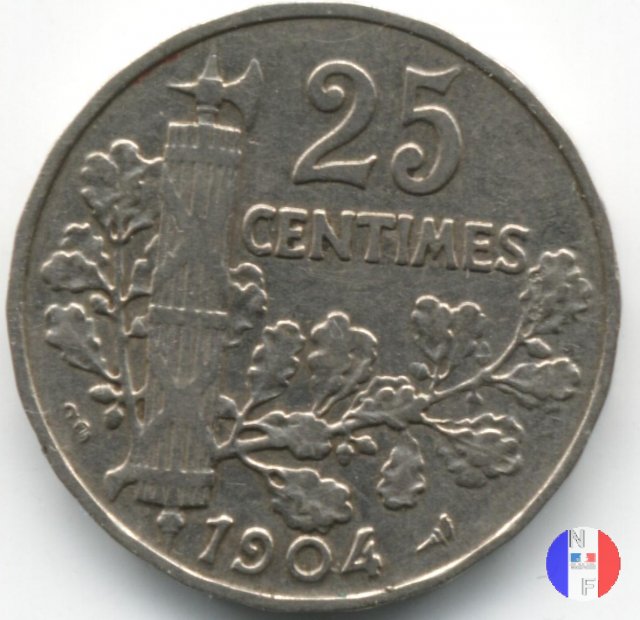 25 centesimi Patey - II tipo 1904 (Parigi)