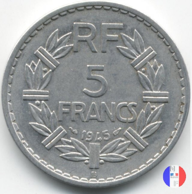 5 franchi - alluminio 1945 (Beaumont Le Roger)