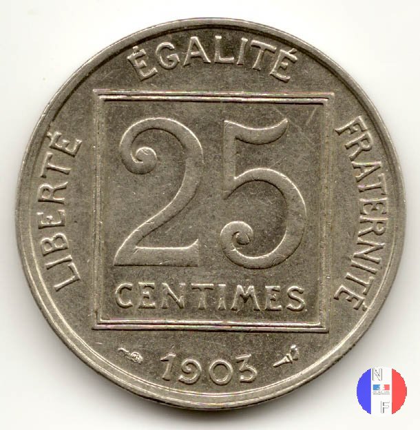 25 centesimi Patey - I tipo 1903 (Parigi)