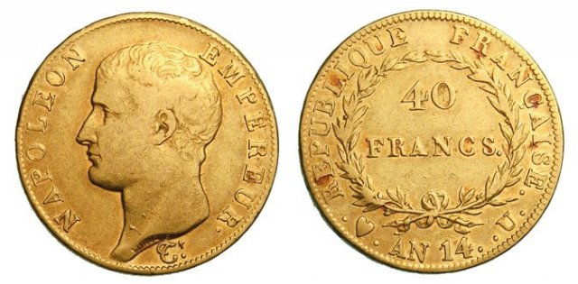 40 franchi - testa nuda 1805 (Torino)