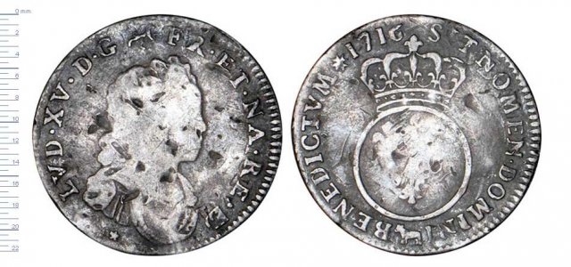 1/10 di scudo vertugadin di Béarn 1716 (Pau)