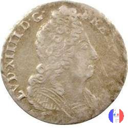 1/10 scudo alle tre corone 1710 (Rouen)