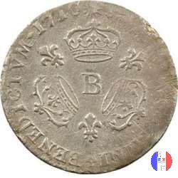 1/10 scudo alle tre corone 1710 (Rouen)