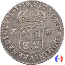 1/12 di scudo o 10 sols di Francia e Navarra 1719 (Paris)