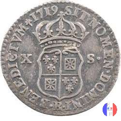 1/12 di scudo o 10 sols di Francia e Navarra 1719 (Orleans)