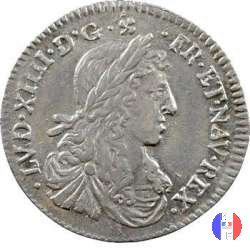 1/12 scudo al busto giovanile 1660 (Montpellier)