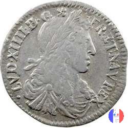 1/12 scudo al busto giovanile 1661 (Montpellier)