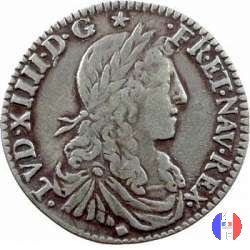 1/12 scudo al busto giovanile 1662 (Lyon)