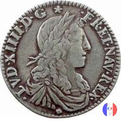 1/12 scudo al busto giovanile 1662 (Lyon)