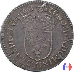 1/12 scudo al busto giovanile 1663 (Aix-en-provence)