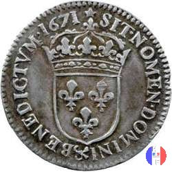 1/12 scudo al busto giovanile 1671 (Aix-en-provence)