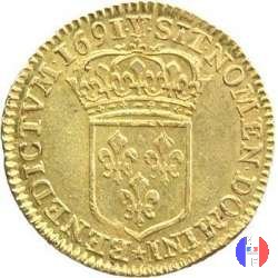 1/2 Luigi d'oro allo scudo 1691 (Bourges)