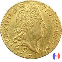 1/2 Luigi d'oro del sole 1711 (Lyon)