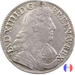 1/2 scudo alla cravatta 1682 (Rouen)