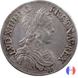 1/2 scudo mèche longue 1646-1651 1647 (Paris)