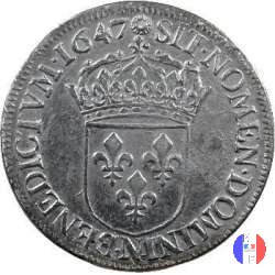 1/2 scudo mèche longue 1646-1651 1647 (Montpellier)