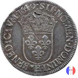 1/2 scudo mèche longue 1646-1651 1649 (La Rochelle)